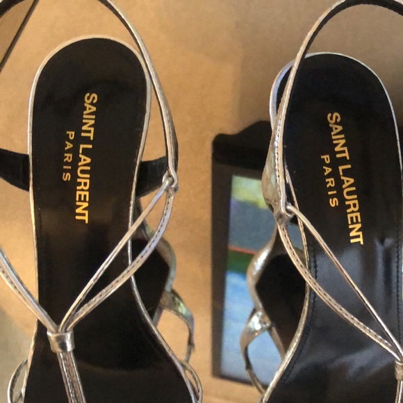 YSL gorgeous silver summer sandals Saint Laurent. Worn 2x - Picture 4 of 17